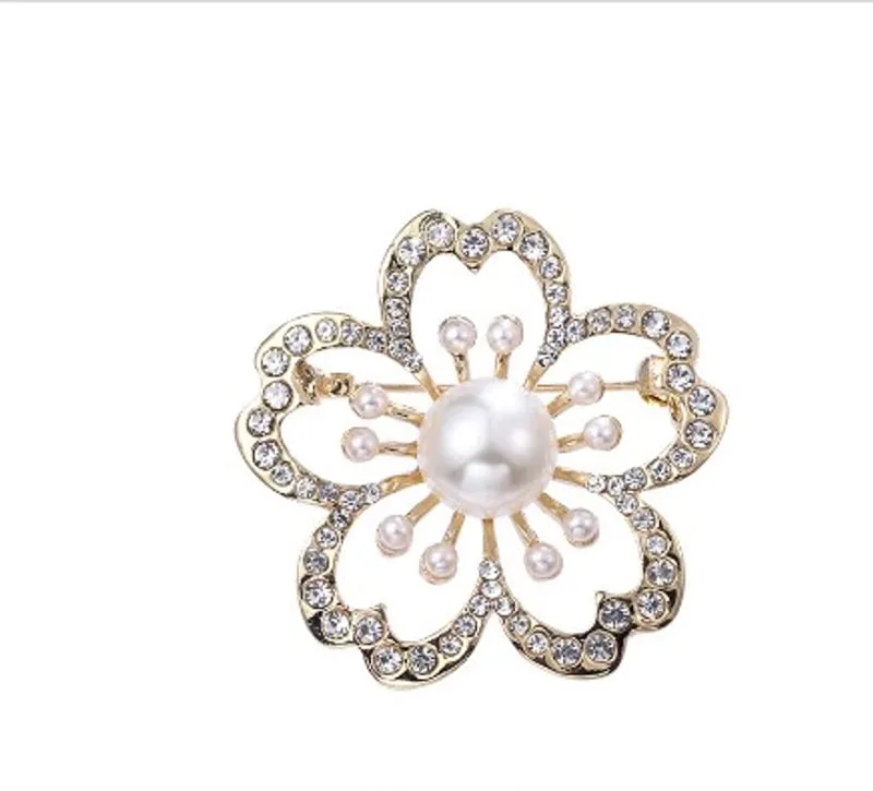 Elegant Pin Bicycle Flower Snowflake Imitation Pearl Alloy Inlay Rhinestones Women'S Brooches