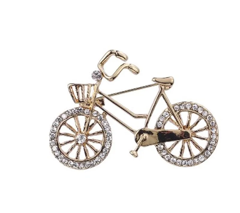 Elegant Pin Bicycle Flower Snowflake Imitation Pearl Alloy Inlay Rhinestones Women'S Brooches