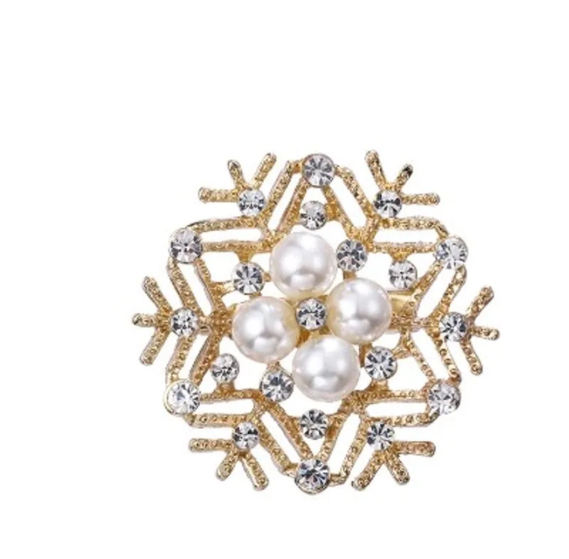 Elegant Pin Bicycle Flower Snowflake Imitation Pearl Alloy Inlay Rhinestones Women'S Brooches