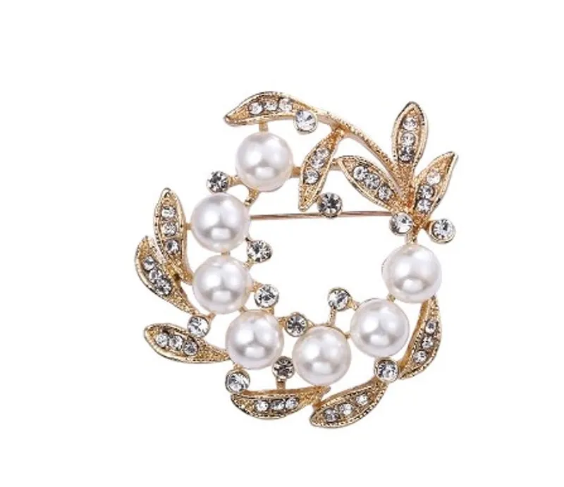 Elegant Pin Bicycle Flower Snowflake Imitation Pearl Alloy Inlay Rhinestones Women'S Brooches