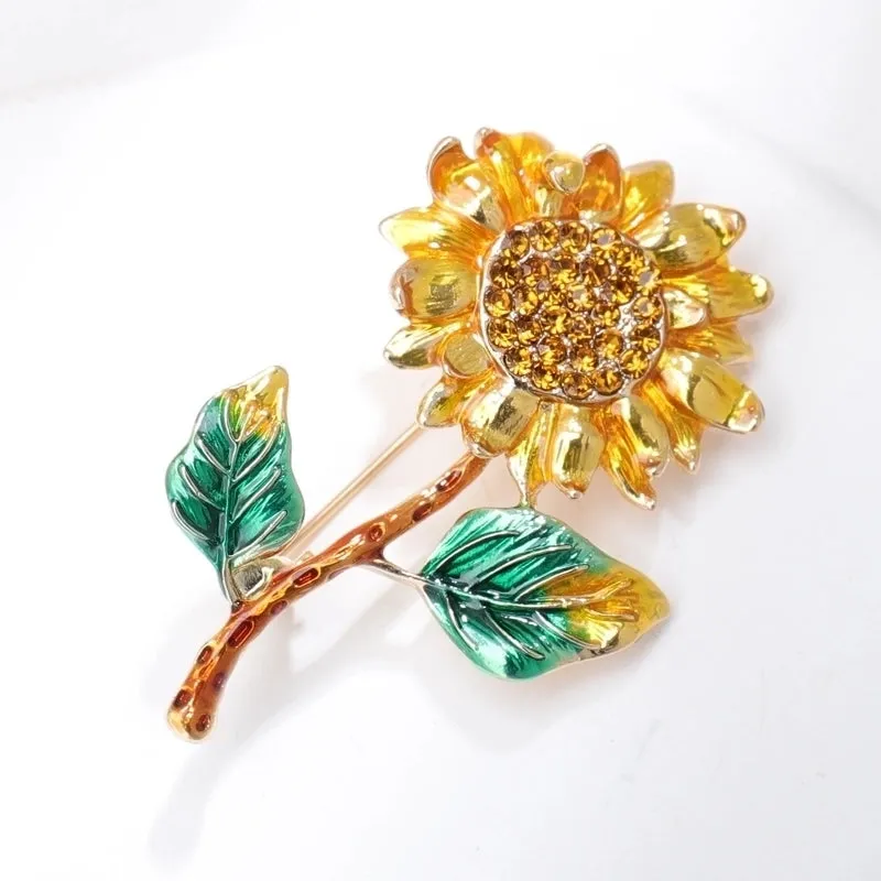 Elegant Pin Flower Alloy Enamel Women'S Brooches