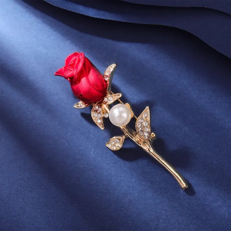 Elegant Pin Flower Alloy Enamel Women'S Brooches