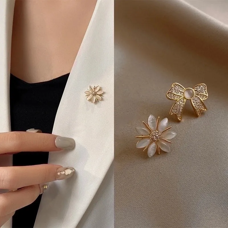 Elegant Pin Flower Alloy Plating Women'S Brooches