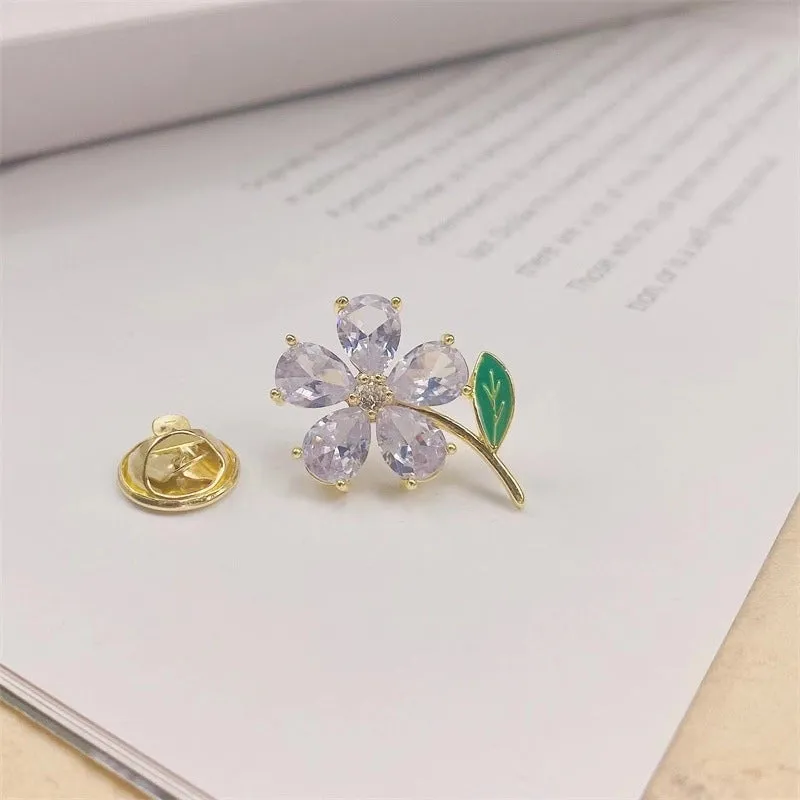 Elegant Pin Flower Alloy Plating Women'S Brooches