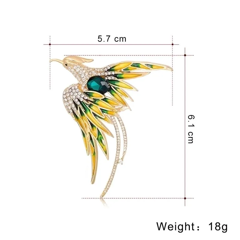 Elegant Pin Phoenix Alloy Plating Rhinestones Women'S Brooches