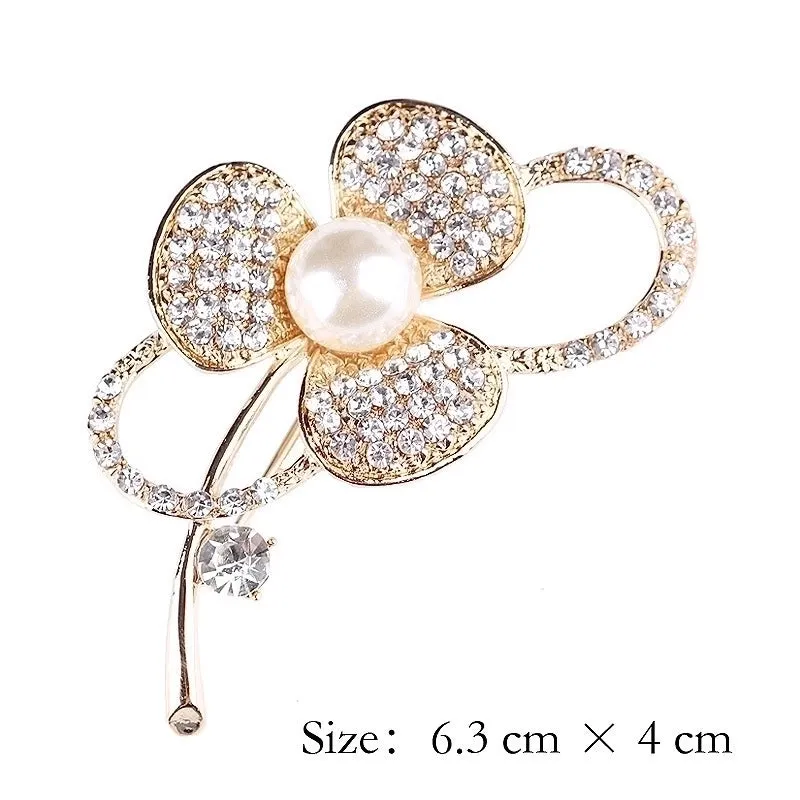 Elegant Pin Star Flower Snowflake Imitation Pearl Alloy Rhinestone Women'S Brooches