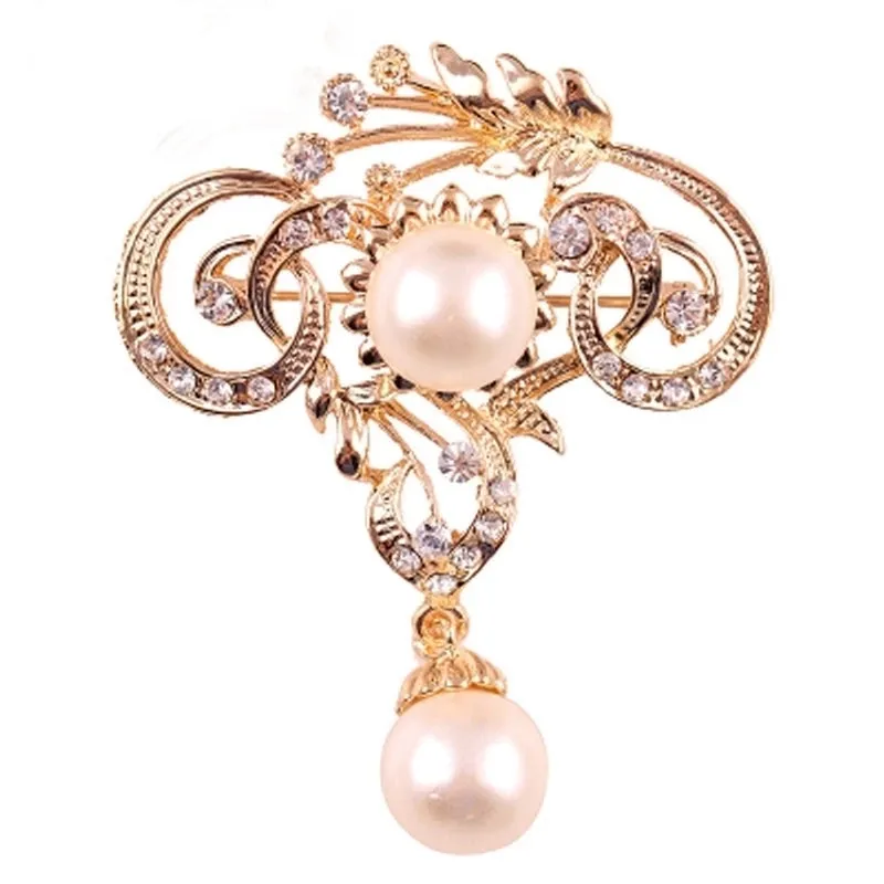 Elegant Pin Star Flower Snowflake Imitation Pearl Alloy Rhinestone Women'S Brooches