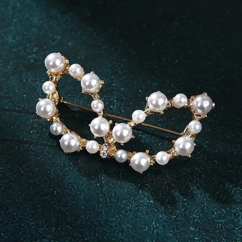 Elegant Pin Star Flower Snowflake Imitation Pearl Alloy Rhinestone Women'S Brooches