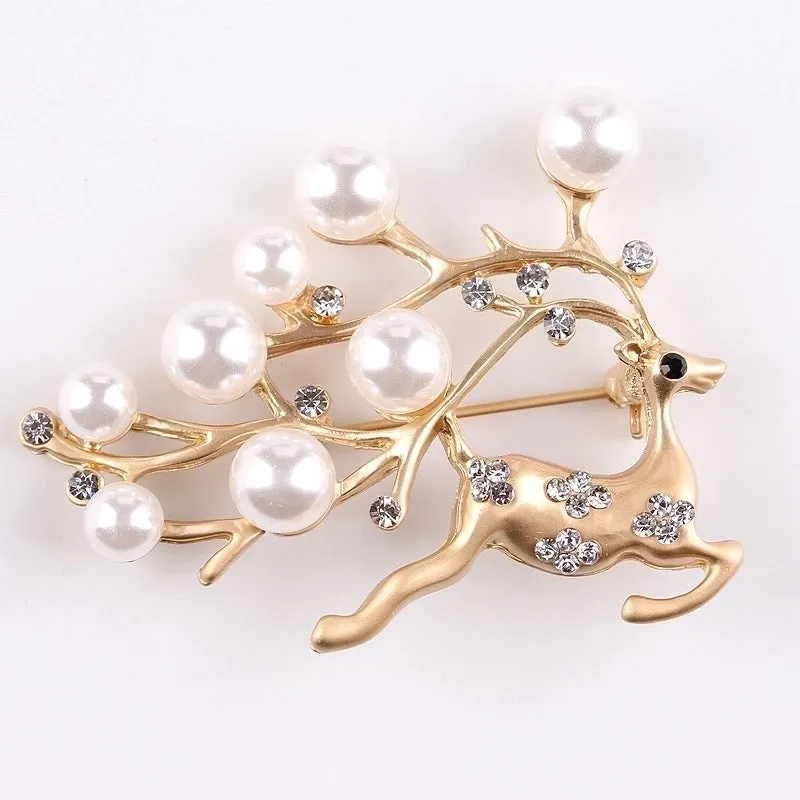 Elegant Pin Star Flower Snowflake Imitation Pearl Alloy Rhinestone Women'S Brooches