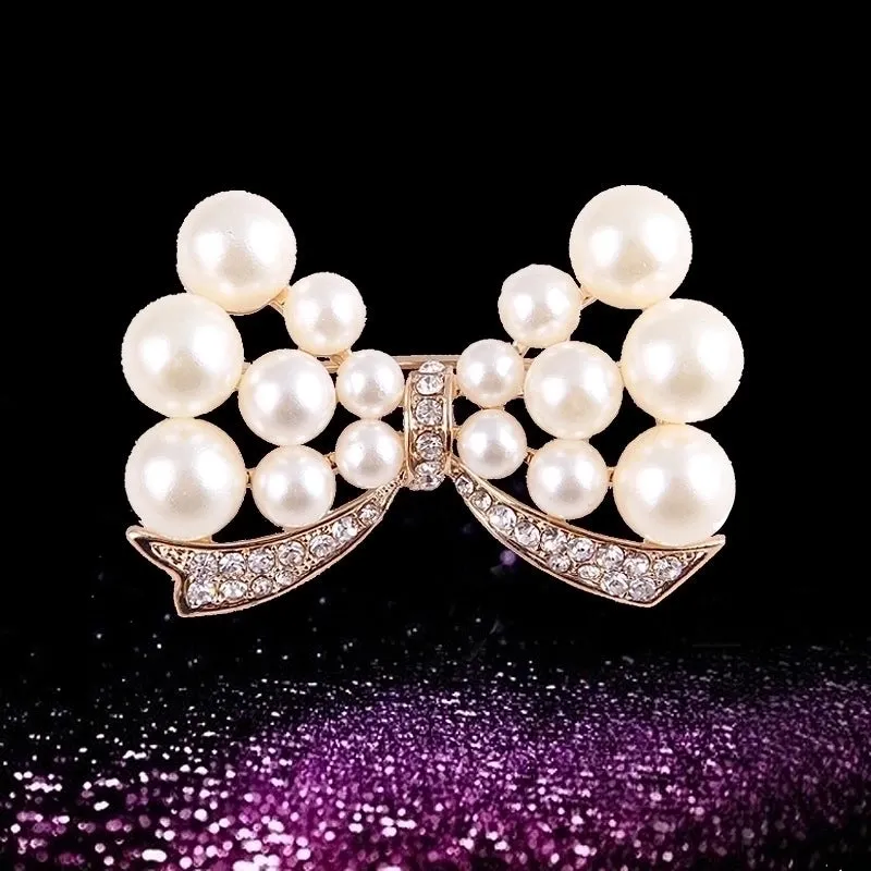 Elegant Pin Star Flower Snowflake Imitation Pearl Alloy Rhinestone Women'S Brooches