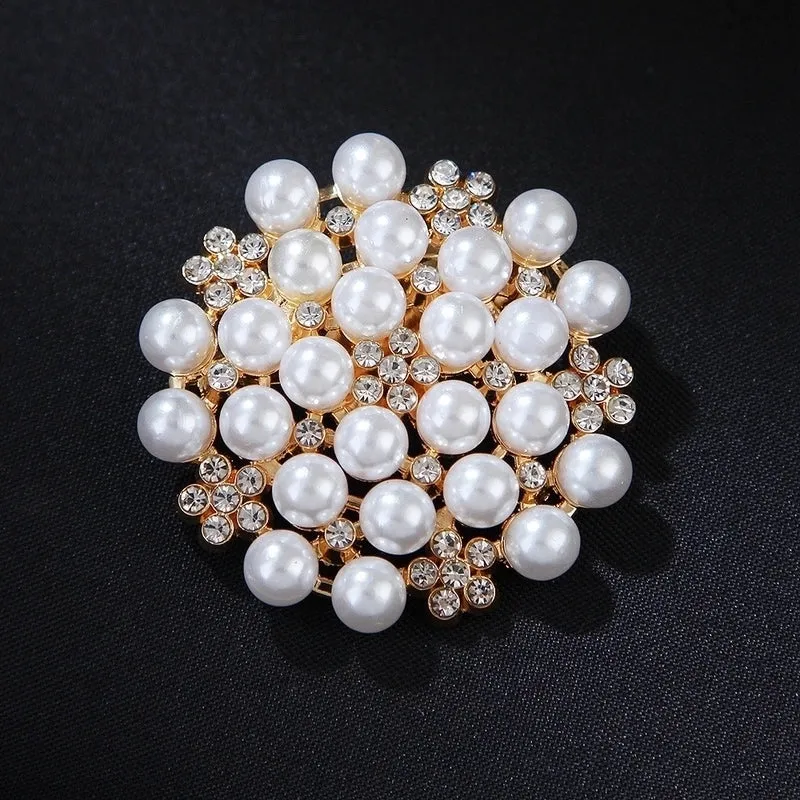 Elegant Pin Star Flower Snowflake Imitation Pearl Alloy Rhinestone Women'S Brooches