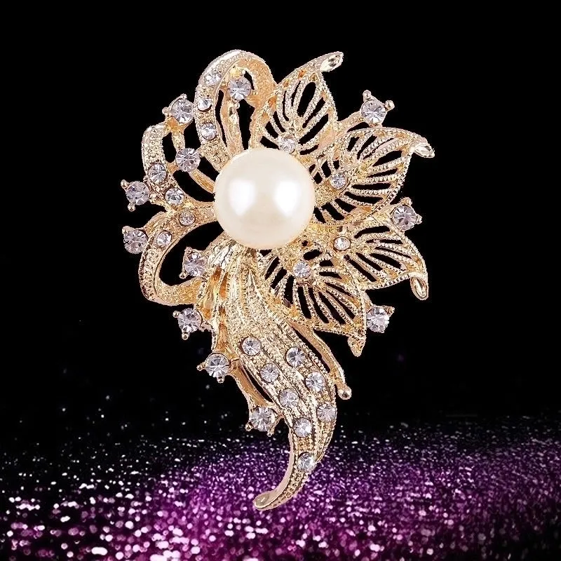 Elegant Pin Star Flower Snowflake Imitation Pearl Alloy Rhinestone Women'S Brooches