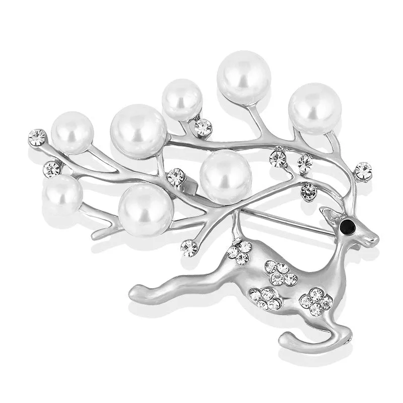 Elegant Pin Star Flower Snowflake Imitation Pearl Alloy Rhinestone Women'S Brooches