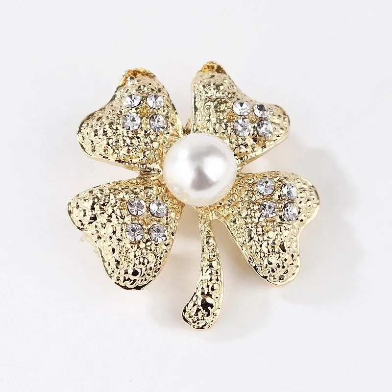 Elegant Pin Star Flower Snowflake Imitation Pearl Alloy Rhinestone Women'S Brooches