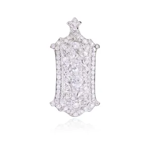 ESTATE PLATINUM EDWARDIAN DIAMOND BROOCH - 6.75CTW