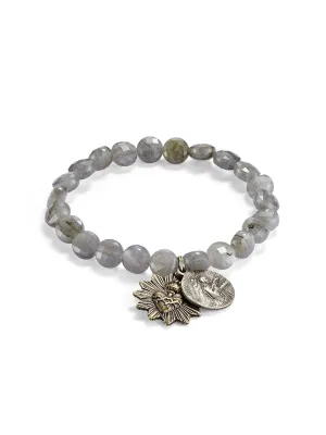 Faceted Coin Labradorite Icon Bracelet