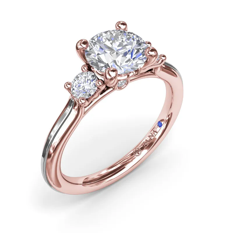 Fana Two-Toned Round Diamond Engagement Ring