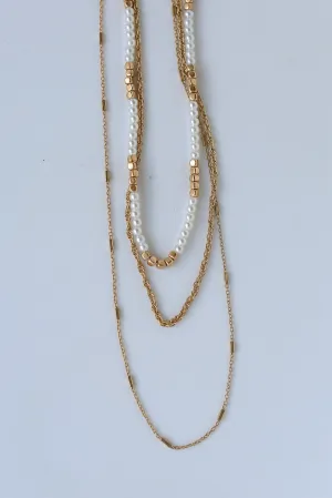 FINAL SALE - Gianna Gold Beaded Layered Necklace