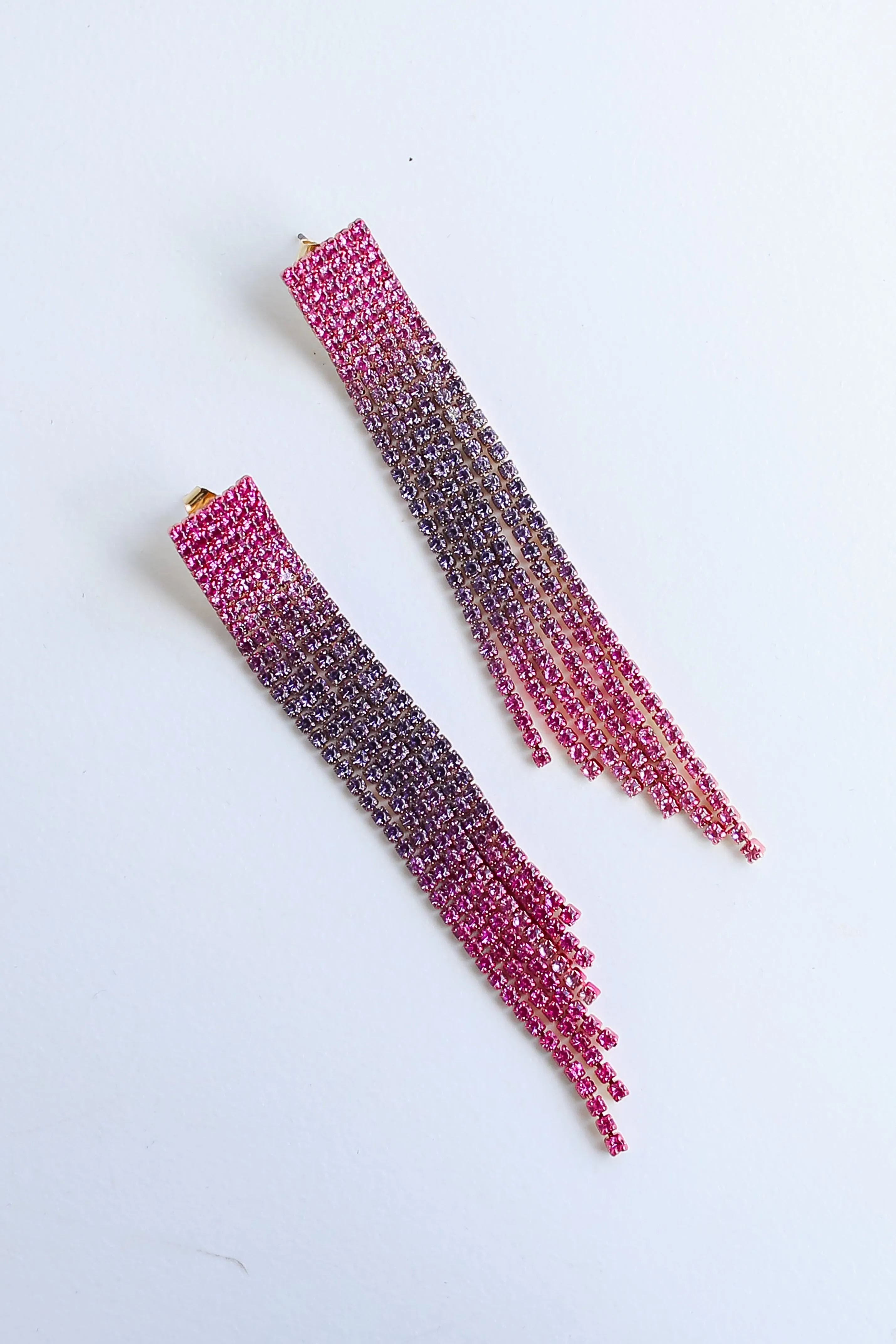 FINAL SALE - Stephanie Rhinestone Fringe Earrings