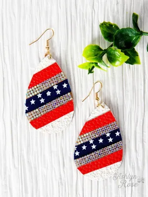 Flag of Freedom Teardrop Earrings