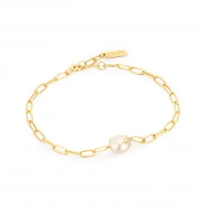 Gold Pearl Sparkle Chunky Chain Bracelet B043-03G