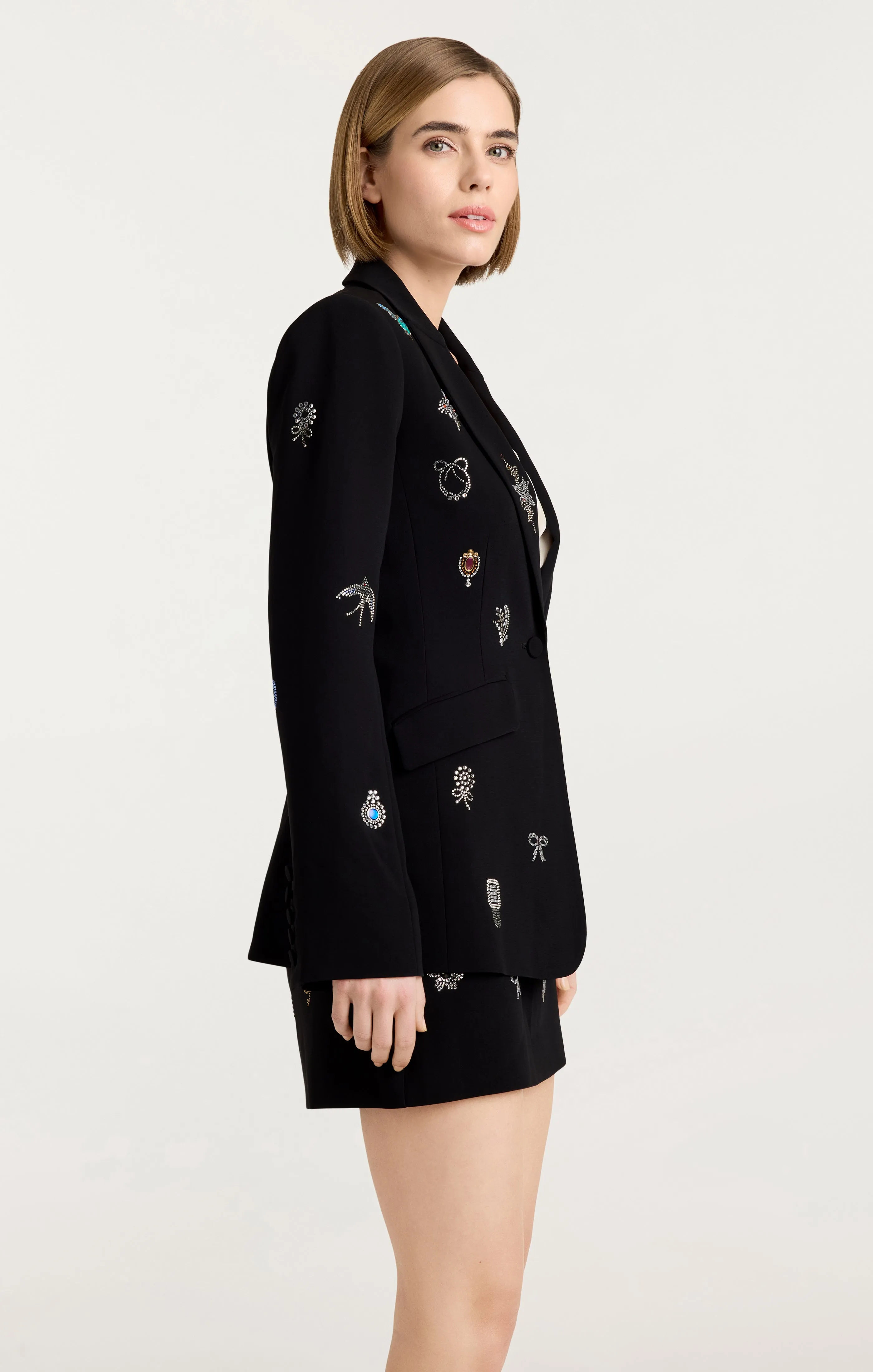 Heatset Brooches Embellished Cheyenne Blazer