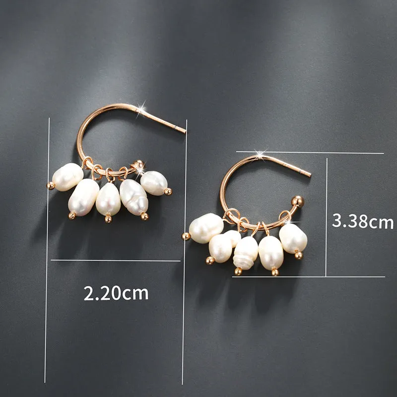 Jewelry Baroque Imitation Pearl Earrings Women's Light Luxury High-Quality Retro Temperament Earrings Tassel Beads Earrings