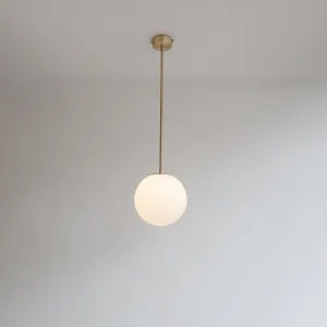 Large Matt Opal Glass Globe Pendant Light