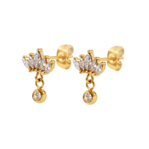 Lotus Solitaire Earrings