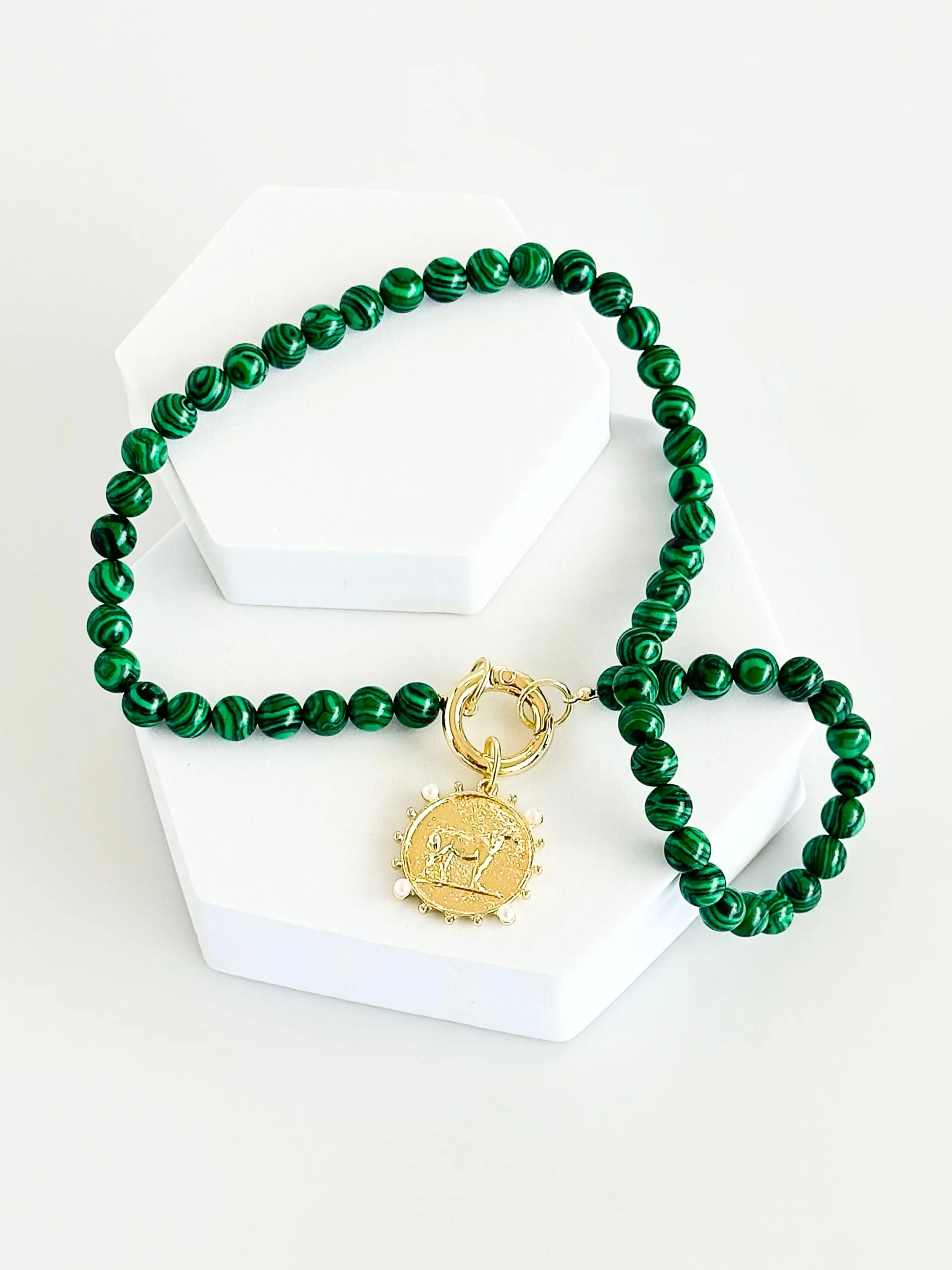 Majestic Equestrian Pendant Necklace- Emerald