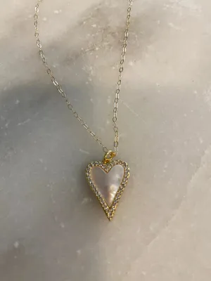 Mother Of Pearl Heart Necklace