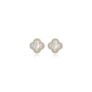 Mother of Pearl Iconic Blossom Yellow Earrings