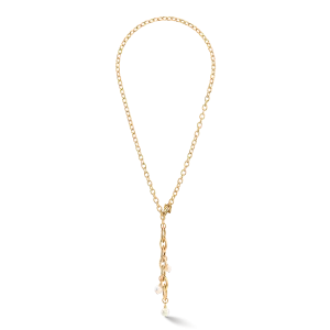 Necklace Y Navette Freshwater Pearls gold