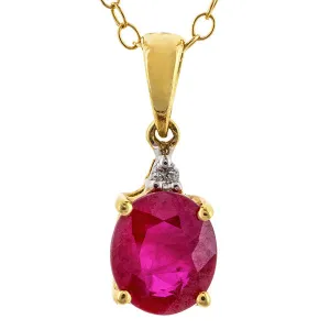 Oval Ruby & Diamond Pendant