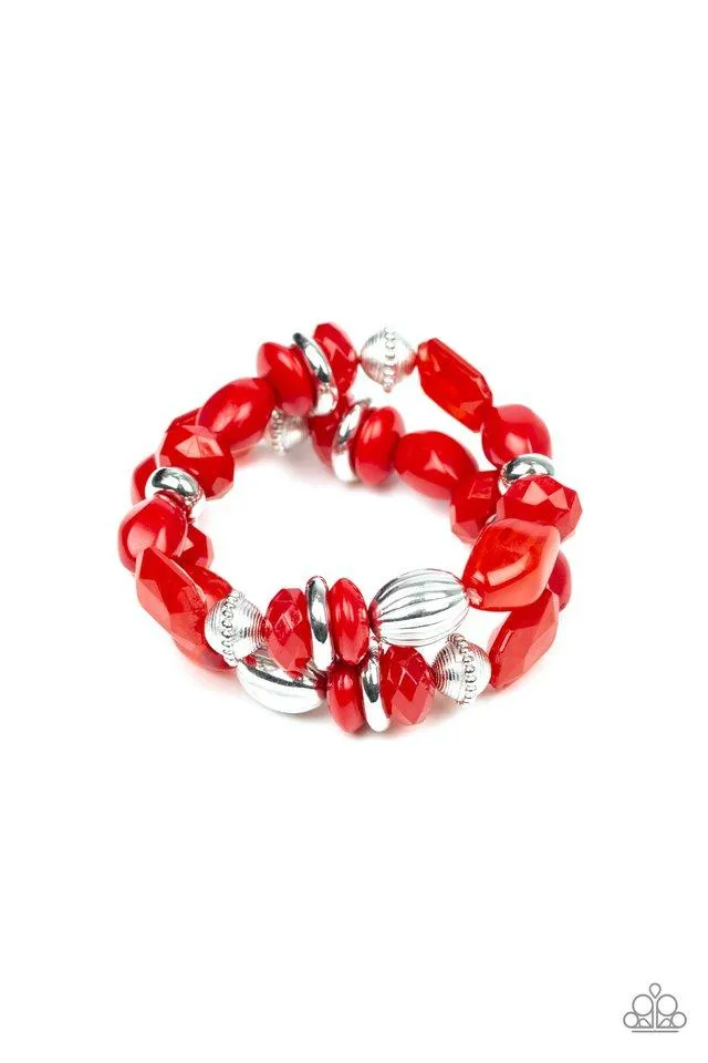 Paparazzi Bracelet ~ Beach Brunch - Red