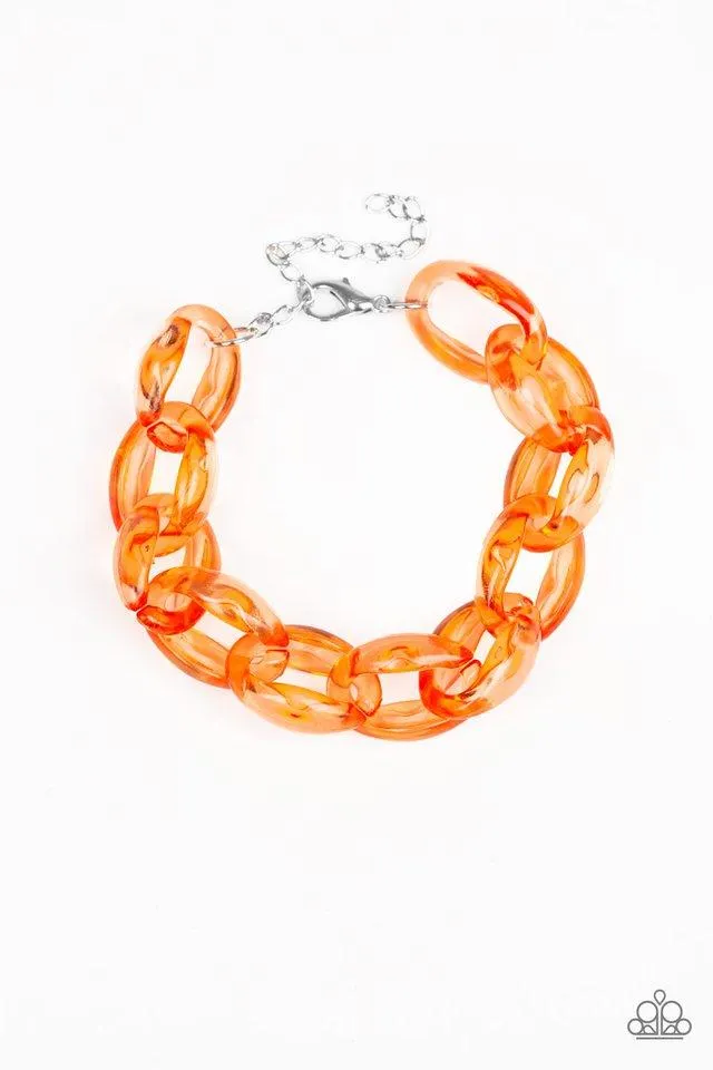 Paparazzi Bracelet ~ Ice Ice Baby - Orange