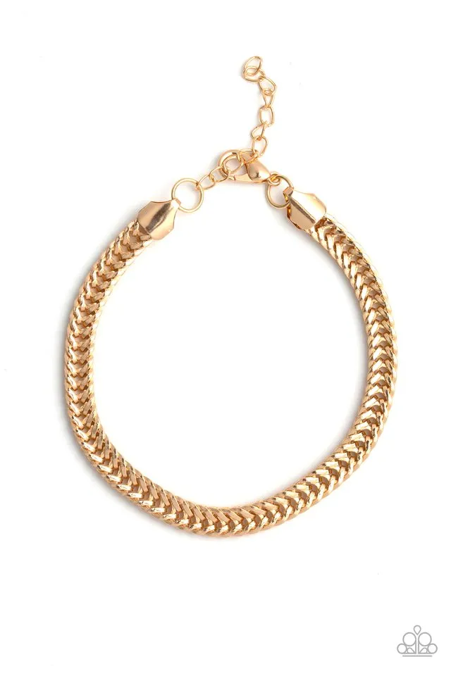 Paparazzi Bracelet ~ One-Two Knockout - Gold