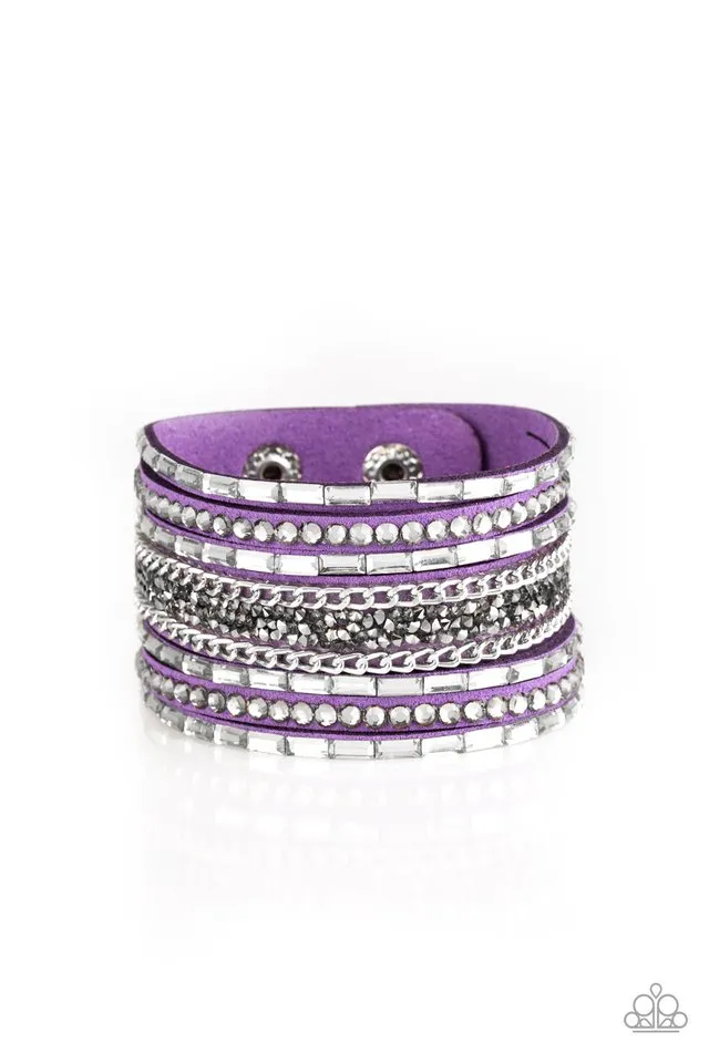 Paparazzi Bracelet ~ Rhinestone Rumble - Purple