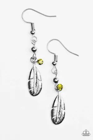 Paparazzi Earring ~ A FLIGHT To The Finish - Green