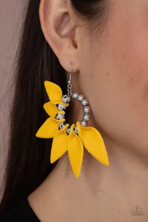 Paparazzi Earring ~ Flower Child Fever - Yellow