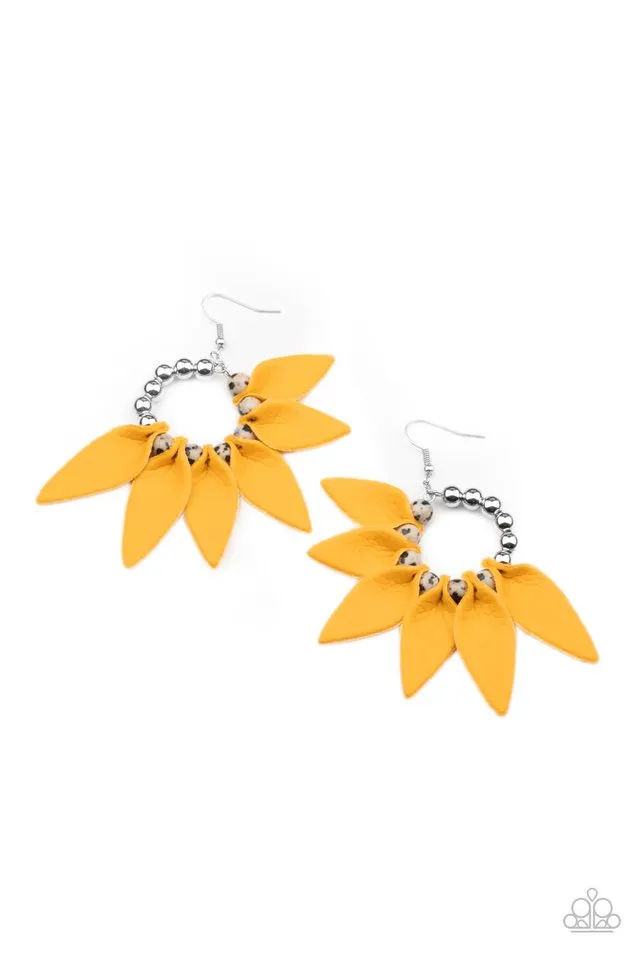 Paparazzi Earring ~ Flower Child Fever - Yellow