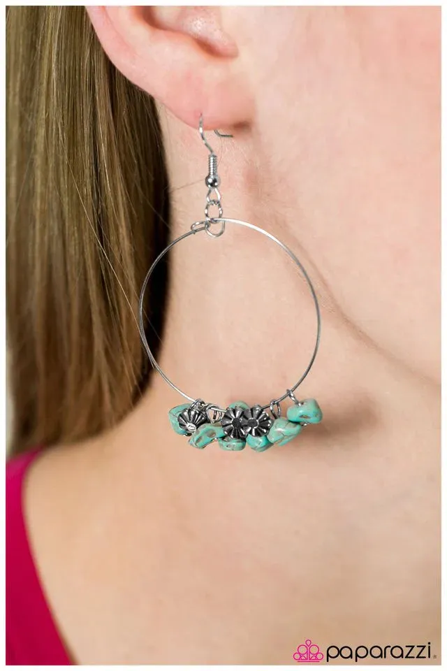 Paparazzi Earring ~ Pebble Beach - Blue