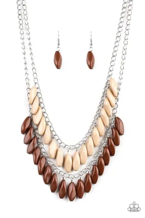 Paparazzi Necklace ~ Beaded Boardwalk - Brown