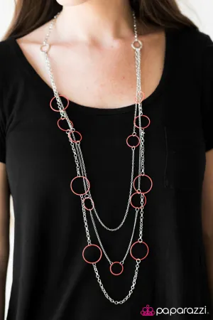 Paparazzi Necklace ~ Do The HULA HOOP - Orange