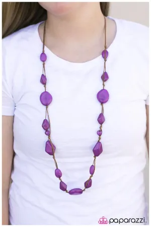 Paparazzi Necklace ~ Glam Rock - Purple