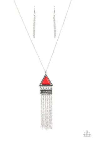 Paparazzi Necklace ~ Painted Plateaus - Red