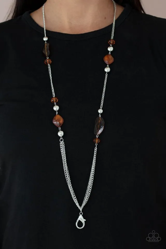 Paparazzi Necklace ~ Spectacularly Speckled - Brown