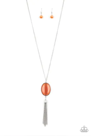 Paparazzi Necklace ~ Tasseled Tranquility - Orange