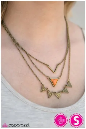 Paparazzi Necklace ~ TRI-bal Style - Orange