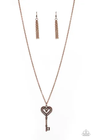 Paparazzi Necklace ~ Unlock My Heart - Copper